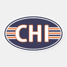 Bleu et orange de Chicago Autocollants