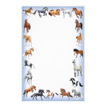 Bleu fou de papeterie de cheval papier à lettre customisable
