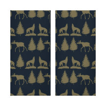 Bleu marine bronzage rustique d'orignaux de pins s toiles tendues
