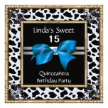 Bleu noir élégant de Quinceañera Invitations Personnalisées
