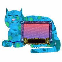 bleu personnel de cadre de PIC de chat Photo Sculptures