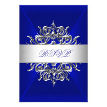 Bleu royal de RSVP sur la fête d'anniversaire arge Invitation Personnalisable