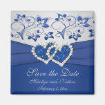Bleu royal et aimant de faveur de noces d'argent