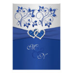 Bleu royal et invitation de coeurs jointive par ar
