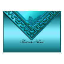 Bleu turquoise chic d'élite élégante carte de visite