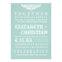 Bleu vintage d'Invitation-glace de mariage de Bill
