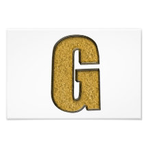Bling Gouden G Foto Afdrukken