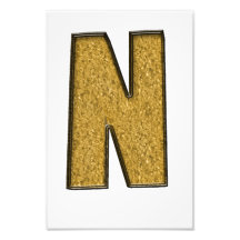 Bling Gouden N Foto Print