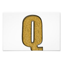 Bling Gouden Q Foto Print