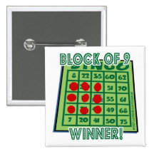 Bloc de bouton de bingo-test de gagnant du bingo-t badge avec épingle