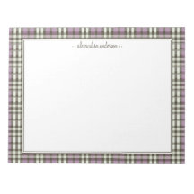 Bloc - notes fait sur commande de motif de plaid ( bloc-notes mémo