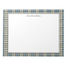 Bloc - notes fait sur commande de motif de plaid ( bloc-notes mémo
