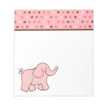 Bloc - notes rose d'éléphant de bébé bloc-notes