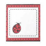 Bloc - notes rouge de coccinelle bloc-notes