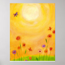 bloemen pastelkleurdruk posters