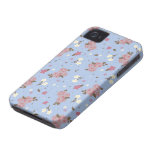 Bloemen Roze Rozen op babyblauw iPhone 4 Hoesje