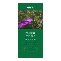 bloemen van de de zomer de paarse tuin full color reclamekaart