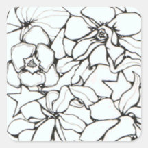Bloemen Vierkant Sticker