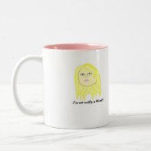 blond meisje mokken