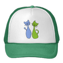 blue and ils green des kitties casquettes de camionneur