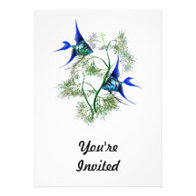 Blue Angelfish in Plants Card