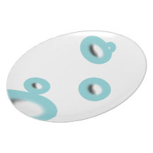blue Rings Flache Teller