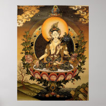 Bodhisattva femelle Jetsun Dolma Tara Bouddha Affiches