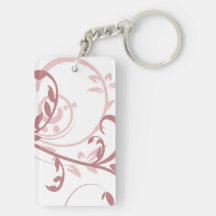 Bois de rose et Flourish de double de rose Porte-clefs