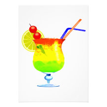 Boisson tropicale d'arcs-en-ciel invitation
