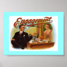 Boîte à cigares de fiançailles - cru affiches