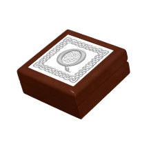 Boîte celtique de la lettre Q d'effet d'argent de  Coffrets Cadeaux