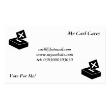 Boîte de vote noir modèle de carte de visite
