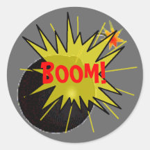 Bombe de boom autocollants ronds