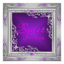 Bonbon 16 argent pourpre magenta de seize annivers bristol personnalisé