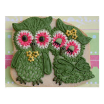 Bonbon à couples de hibou carte postale