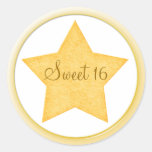 Bonbon à étoile 16 autocollants d'anniversaire