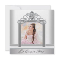 Bonbon blanc Quinceanera à photo de diadème blanc Bristols Personnalisés
