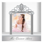Bonbon blanc Quinceanera à photo de diadème blanc Bristols Personnalisés