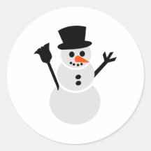 Bonhomme de neige adhésif rond