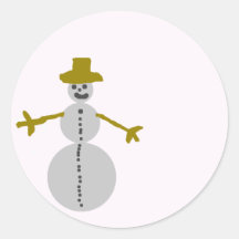 bonhomme de neige adhésif rond