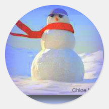 "Bonhomme de neige " Adhésifs Ronds