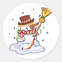 Bonhomme de neige adhésifs ronds
