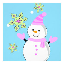 bonhomme de neige avec l'écran de flocons de neige bristol personnalisé