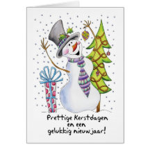 - Bonhomme de neige - carte de Noël heureuse néerl
