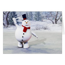 Bonhomme de neige carte de vœux