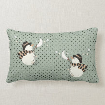 Bonhomme de neige de merveille d'hiver coussin