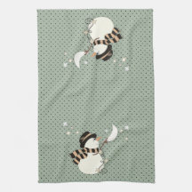 Bonhomme de neige de merveille d'hiver linge de cuisine