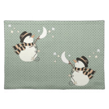 Bonhomme de neige de merveille d'hiver set de table