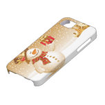 Bonhomme de neige de Noël avec le chapeau supérieu Étui iPhone 5