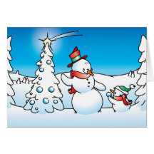 bonhomme de neige de Noël Cartes De Vœux